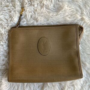 YSL Vintage PVC Leather Clutch Puch Handbag